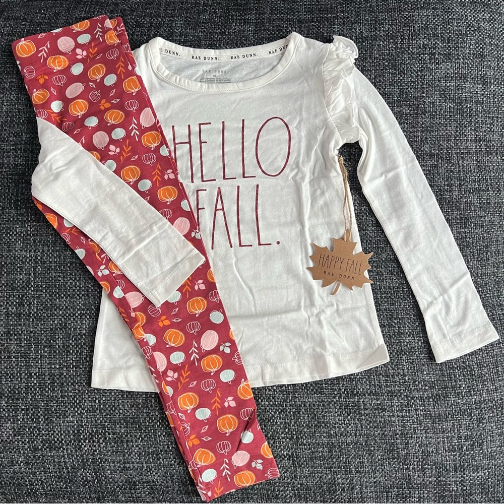 NWT Rae Dunn Girl’s Hello Fall Outfit